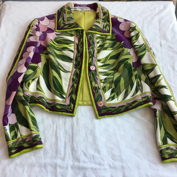 VTG Emilio Pucci Floral Velvet Cotton Skirt Set - Picture 10 of 15